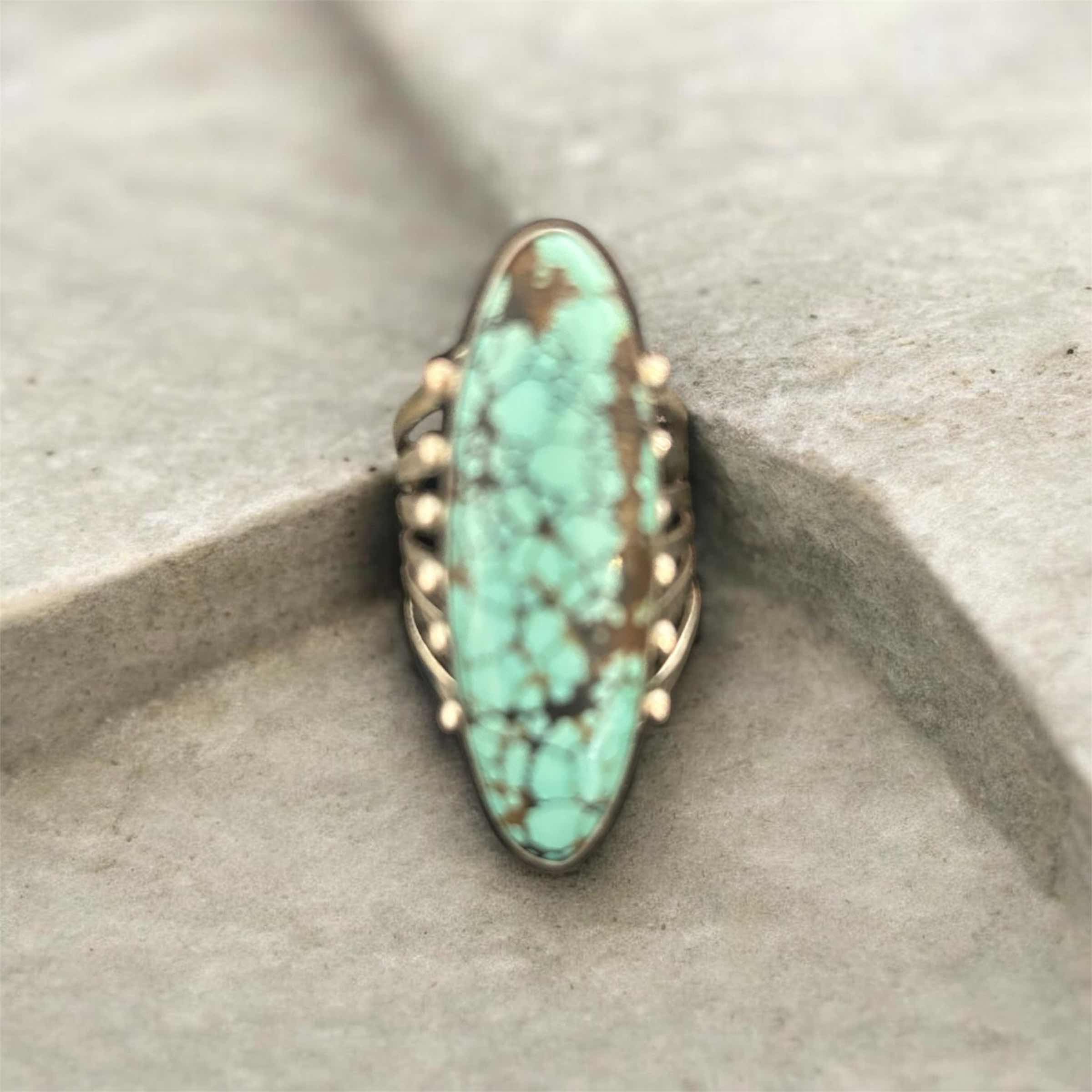 Photo 1 of VINTAGE NAVAHO STYLE  RINF W SONORAN GOLD TURQUOISE STONE SET IN STERLING SILVER SIZE 7