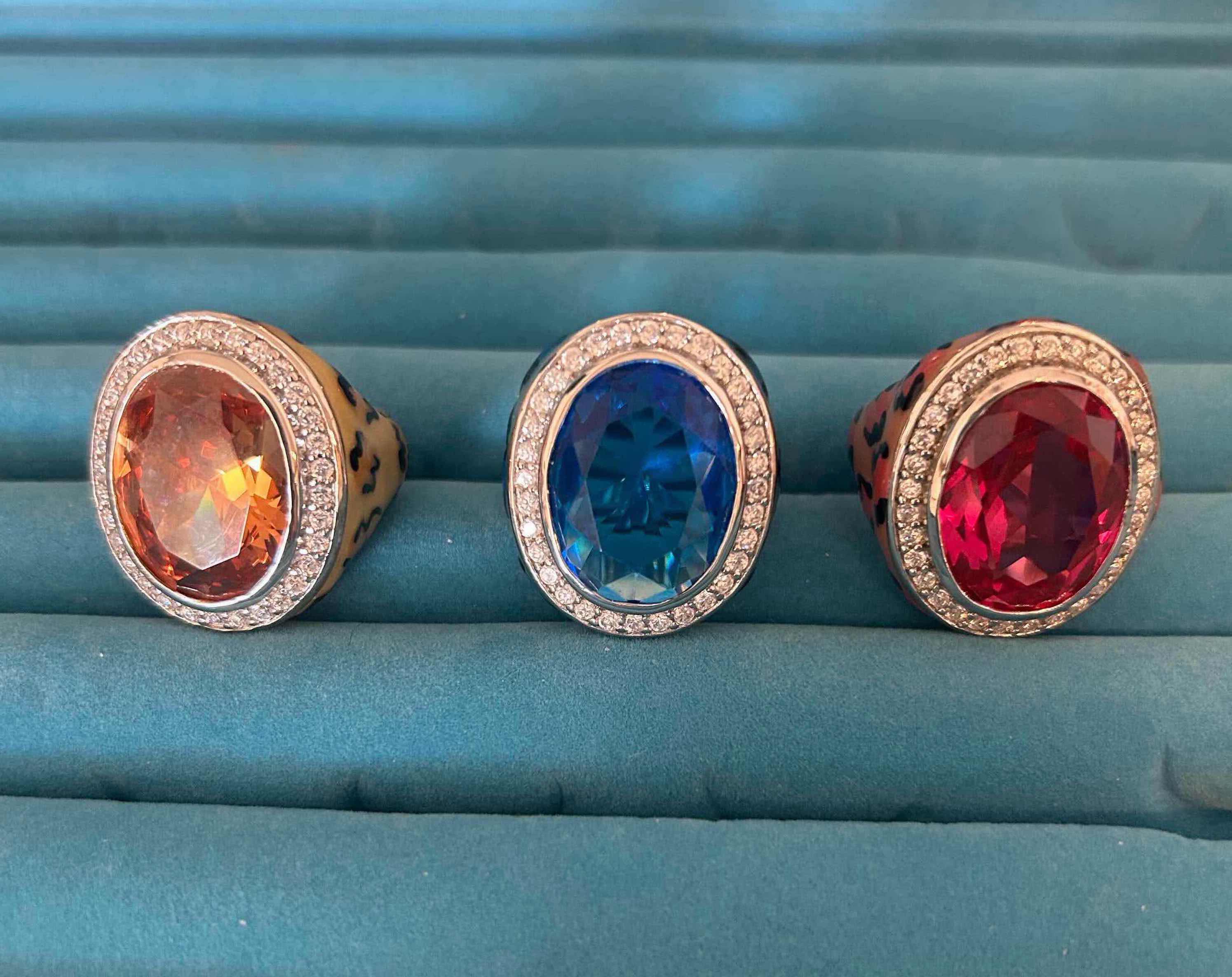 Photo 1 of 3- GEMSTONE COCKTAIL RINGS SIZE 7