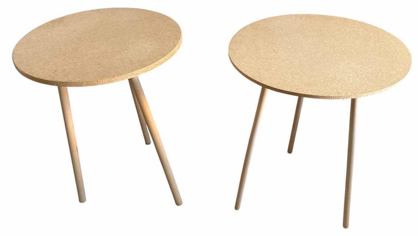 Photo 1 of (3)PCS ROUND MODERN TRIPOD ACCENT TABLES 20” $40