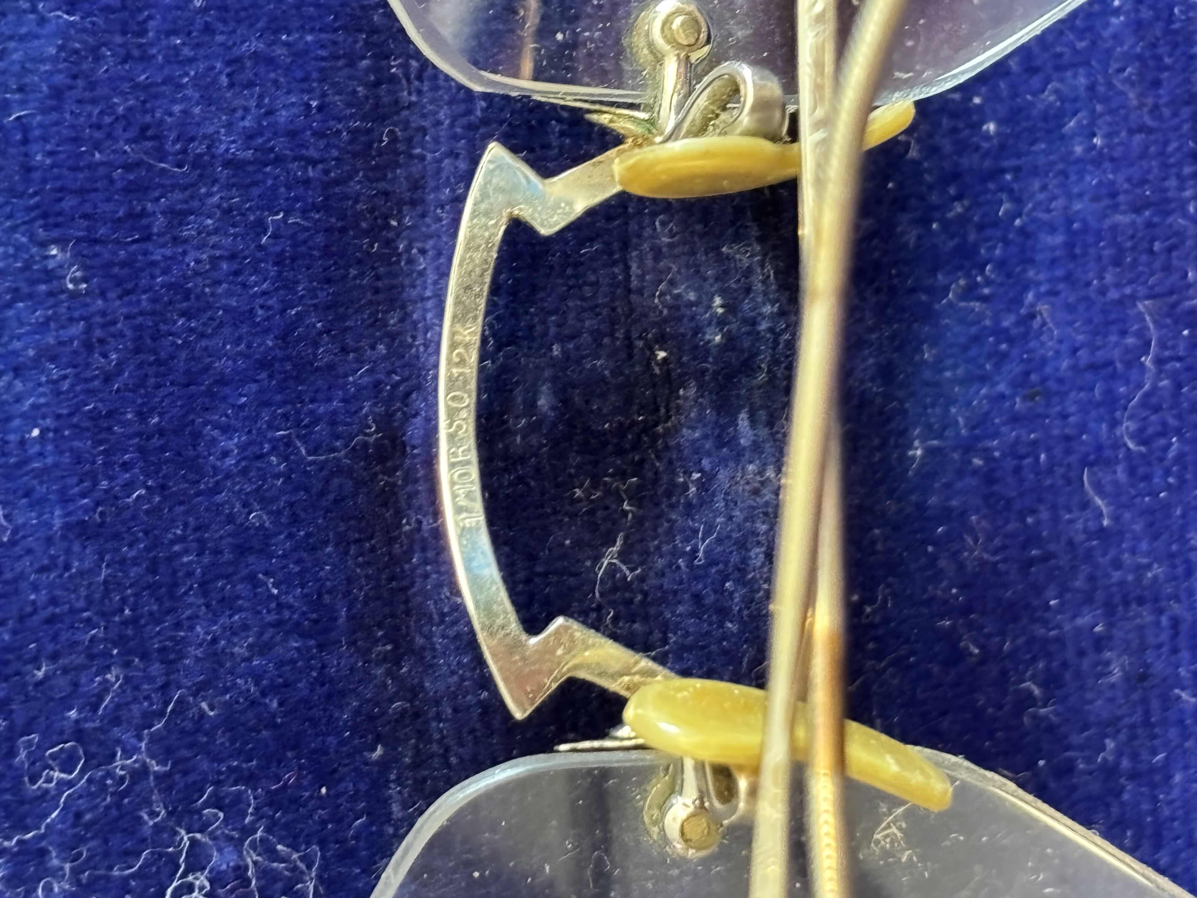 Photo 1 of VINTAGE 12K GOLD RIMLESS GLASSES $65