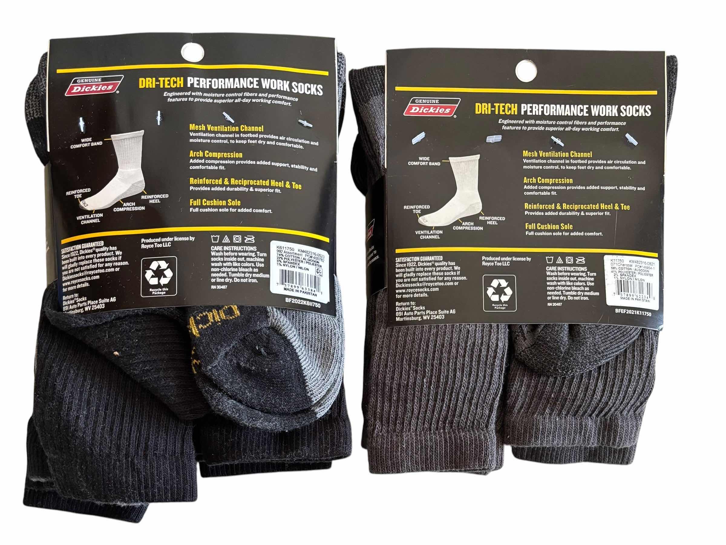 Photo 1 of NIP DICKIES DRI-TECH PERFORMANCE WORK SOCKS (2) $40