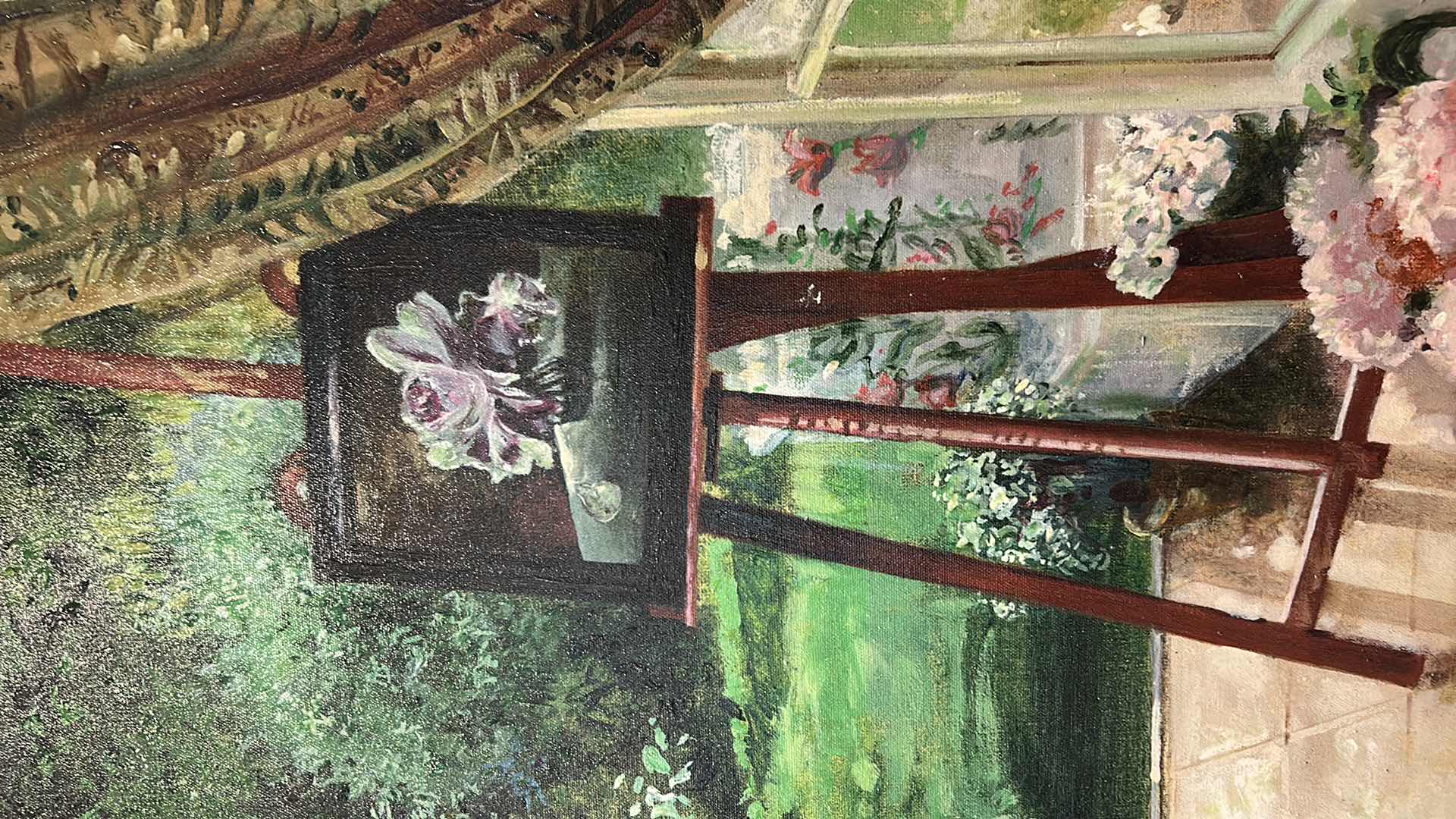 Photo 1 of FRAMED SIGNED OIL ON CANVAS PAINTING “AN ARTIST IN HER STUDIO”. ARTWORK 44" x 34"
