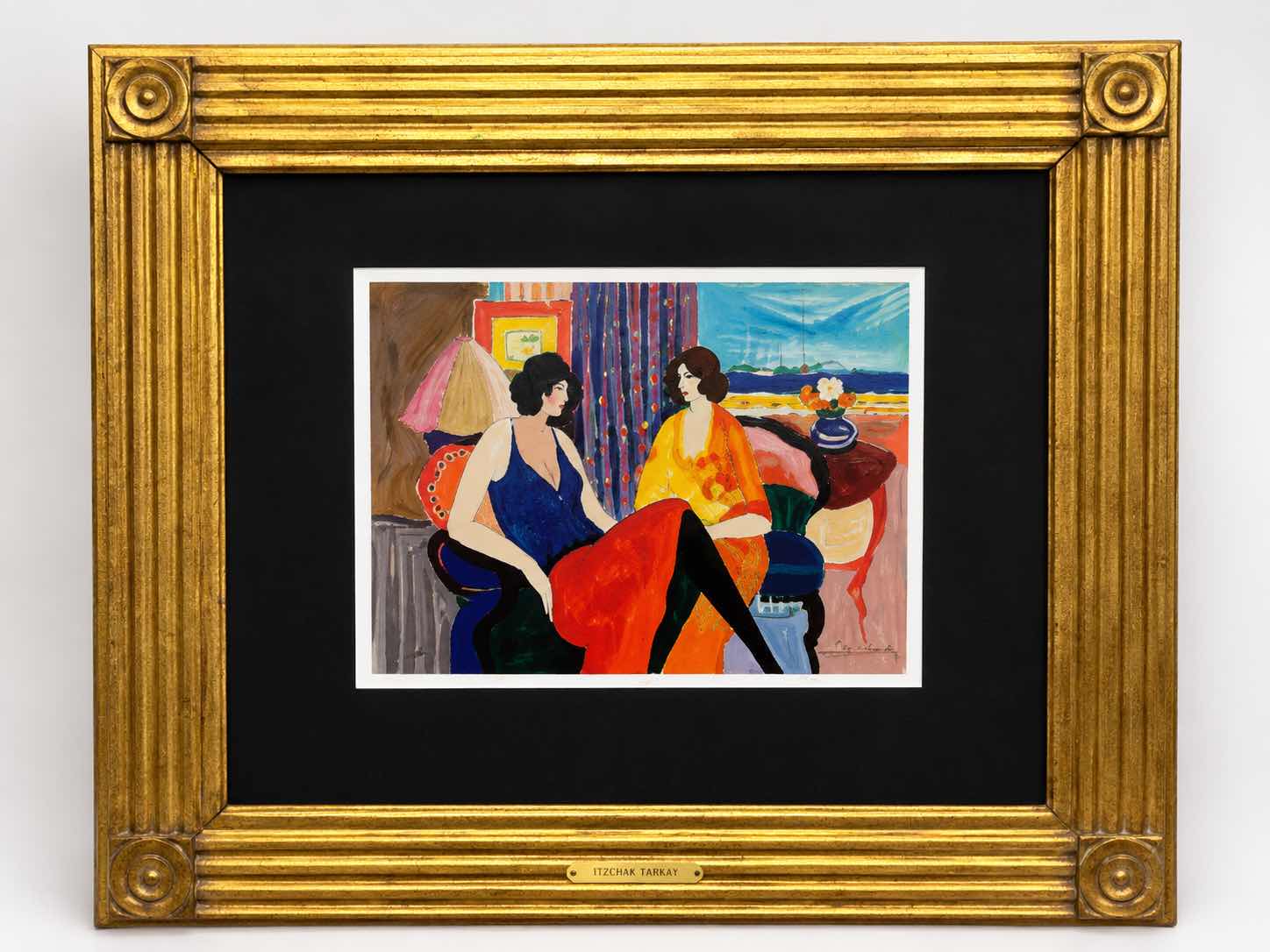 Photo 1 of GOLD FRAMED LIMITED EDITION SERIGRAPH/LITHOGRAPH TITLED ”SEASIDE PARLOR” BY ITZCHAK TARKAY
31.5” x 27.25”