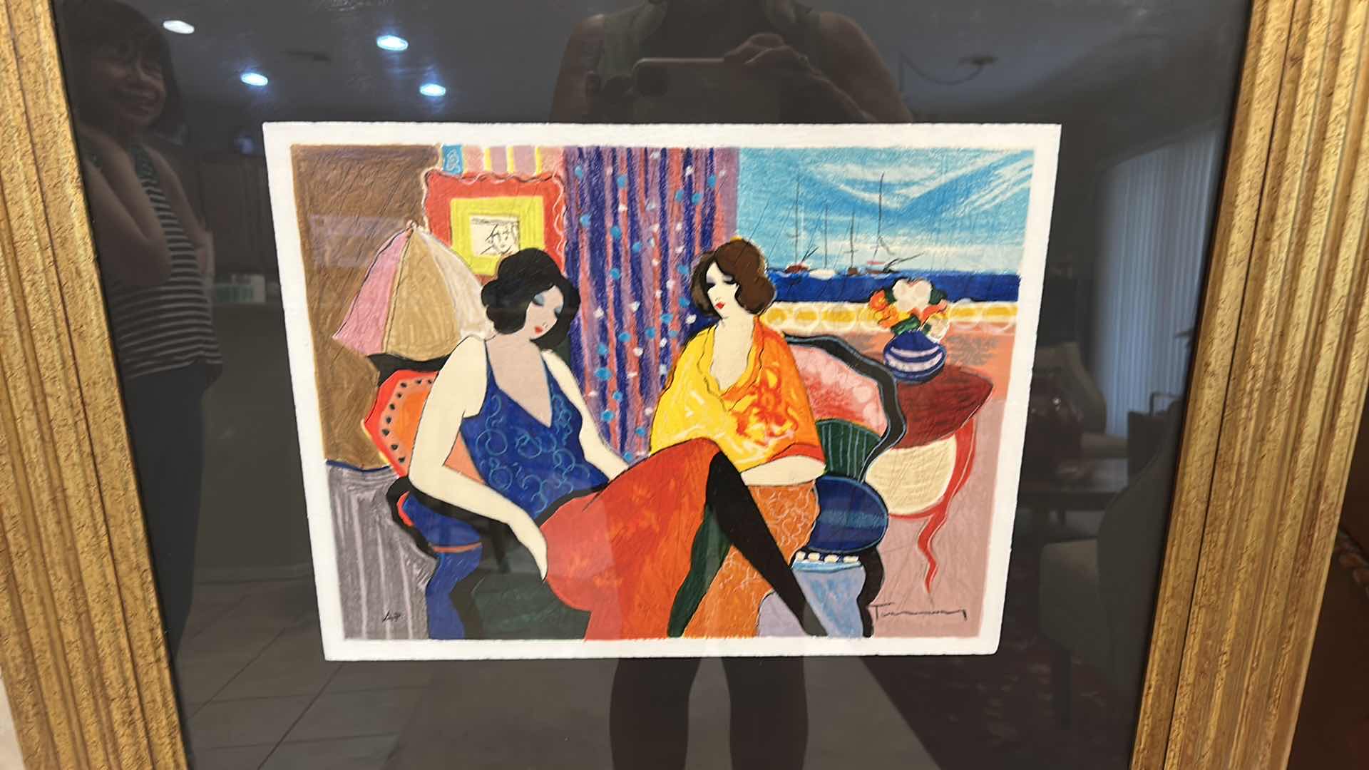 Photo 1 of GOLD FRAMED LIMITED EDITION SERIGRAPH/LITHOGRAPH TITLED ”SEASIDE PARLOR” BY ITZCHAK TARKAY
31.5” x 27.25”