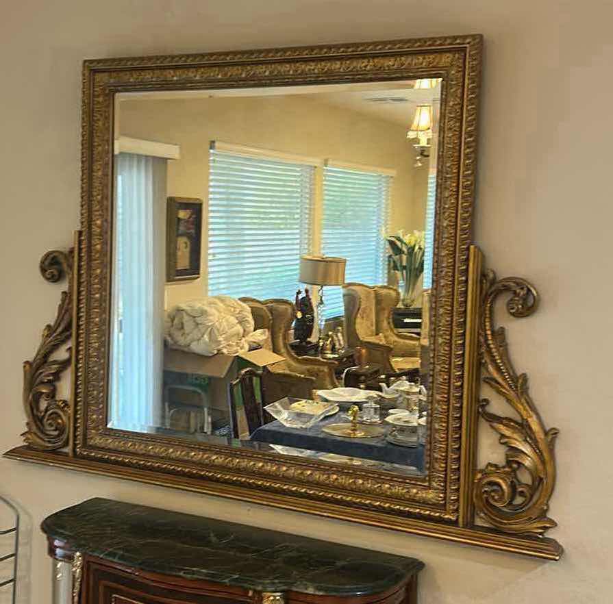 Photo 1 of VINTAGE HOLLYWOOD REGENCY STYLE GOLD GILT WALL MIRROR 66“ x 3“  H4‘