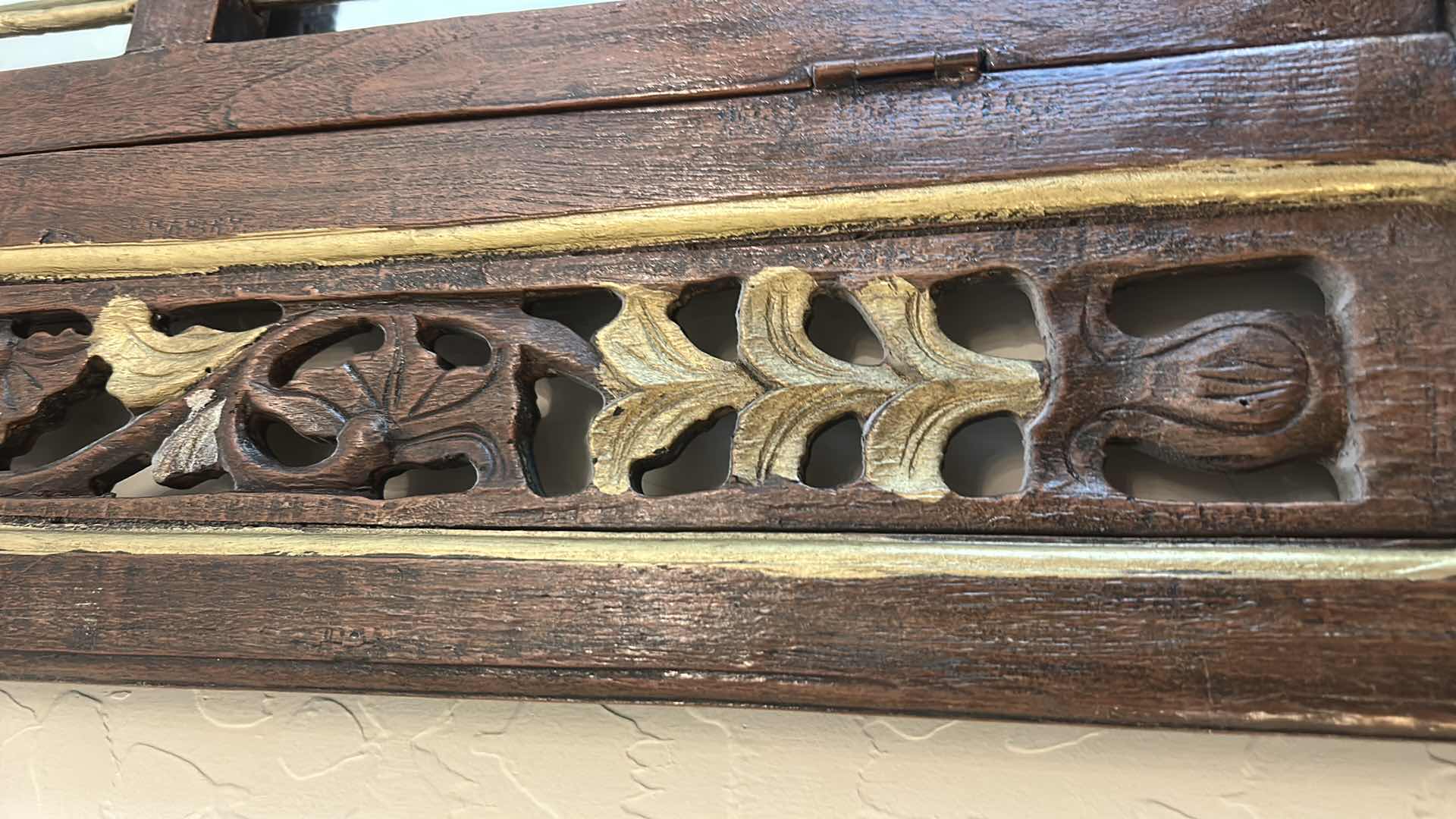 Photo 1 of VINTAGE INDONESIAN CARVED WINDOW MIRROR. 42” x 44.5”