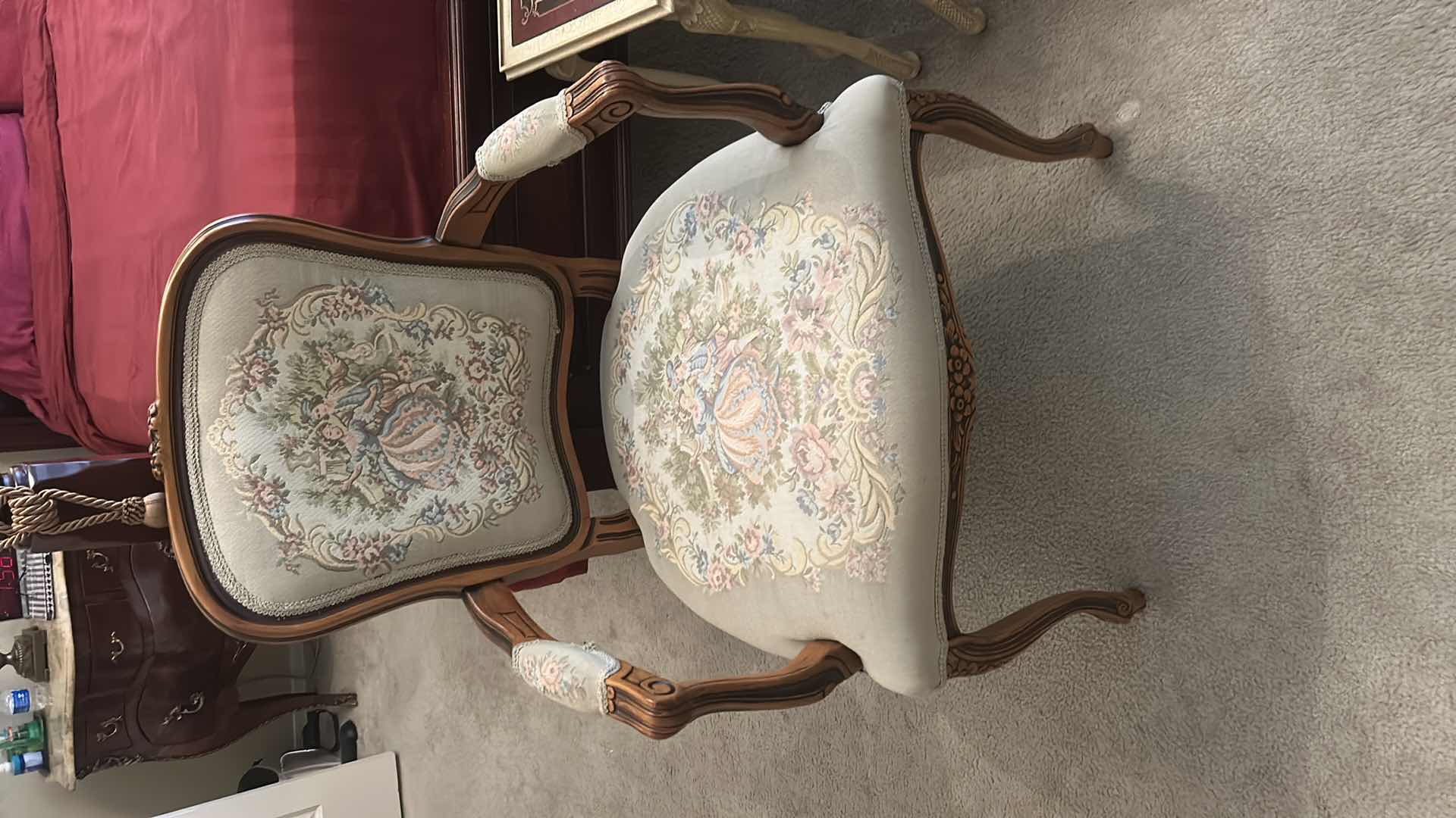 View 2 of 20TH CENTURY ITALIAN MADE CHATEAU D‘AX  LOUIS  XV STYLE TAPESTRY ARMCHAIR
