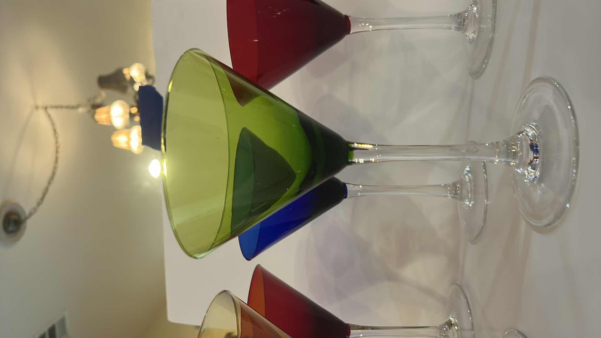 Photo 1 of 6 - CIRCLEWARE JEWEL TONE MULTICOLOR MARTINI GLASSES