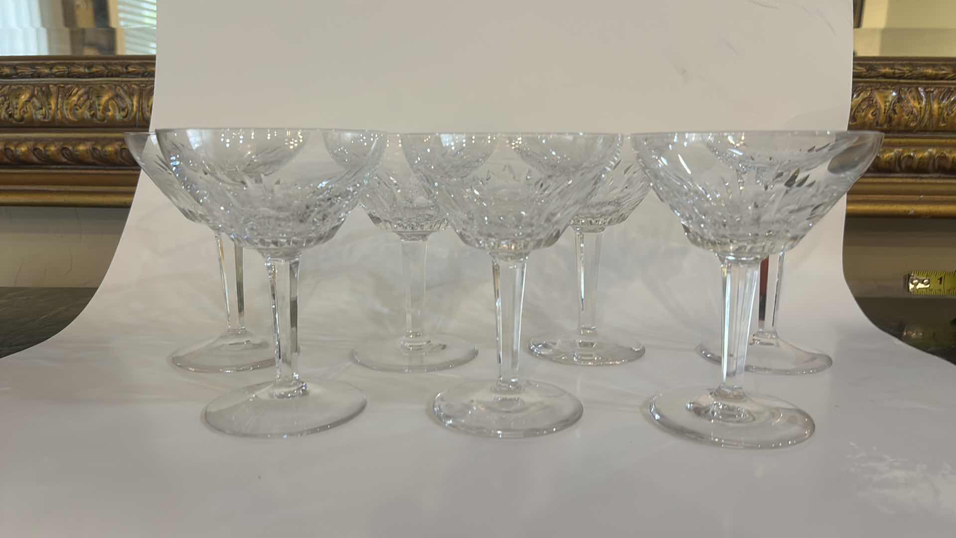 Photo 1 of 7- VINTAGE ROYAL LEERDAM "RUBATO" CHAMPAGNE COUPE / TALL SHERBET GLASSES