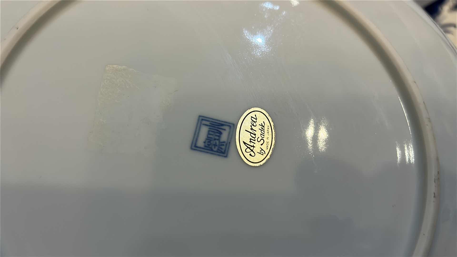 Photo 1 of 2- BLUE AND WHITE PLATES, GODINGER AND ANDREA BY SADEK 13.5”