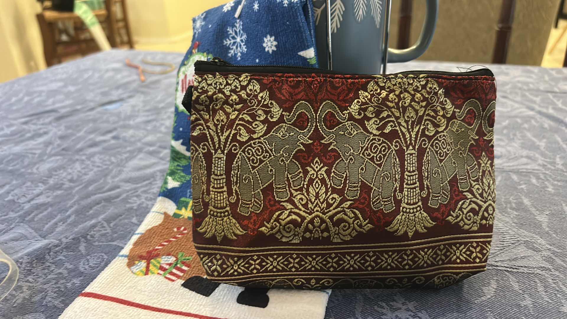 Photo 1 of NEW COFFEE MUGS, CHRISTMAS, KITCHEN TOWEL, SMALL COSMETIC BAG, AND MORE