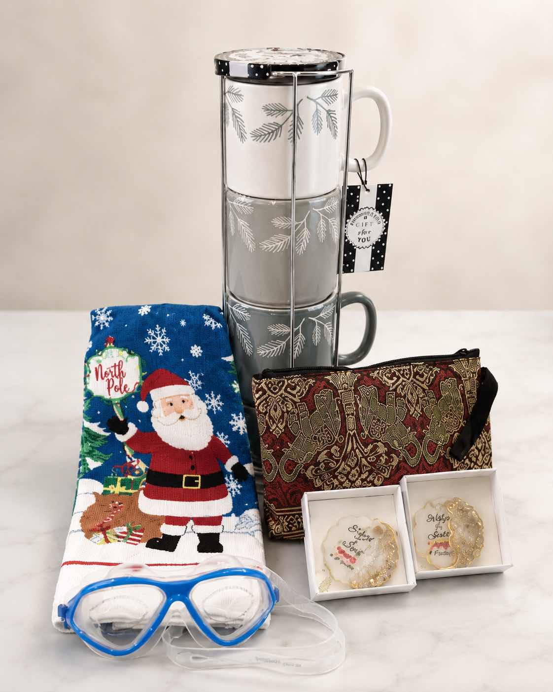 Photo 1 of NEW COFFEE MUGS, CHRISTMAS, KITCHEN TOWEL, SMALL COSMETIC BAG, AND MORE