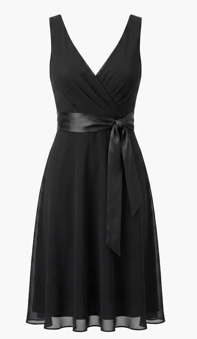 View 1 of NEW WITH TAGS EVAN PICONE BLACK CHIFFON DRESS SIZE 10 $99