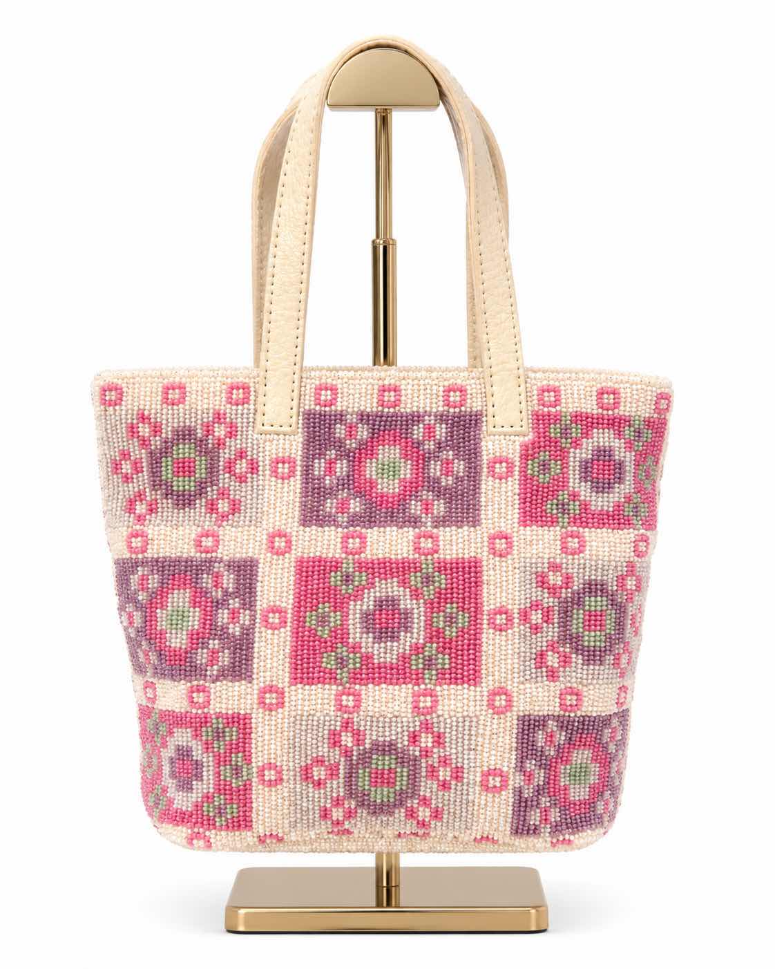 Photo 1 of VINTAGE 1990'S  FENDI GLASS BEADED GEOMETRIC PATCH MINI TOTE BAG