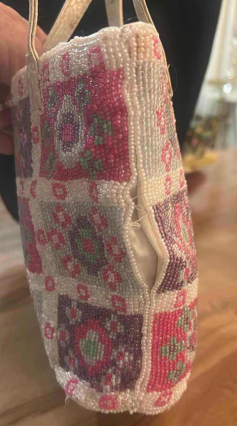 Photo 1 of VINTAGE 1990'S  FENDI GLASS BEADED GEOMETRIC PATCH MINI TOTE BAG