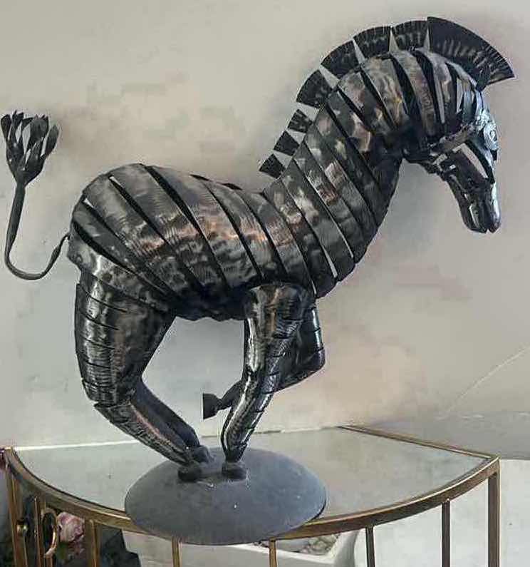 Photo 1 of METAL ZEBRA SCULPTURE 25“ X H24“