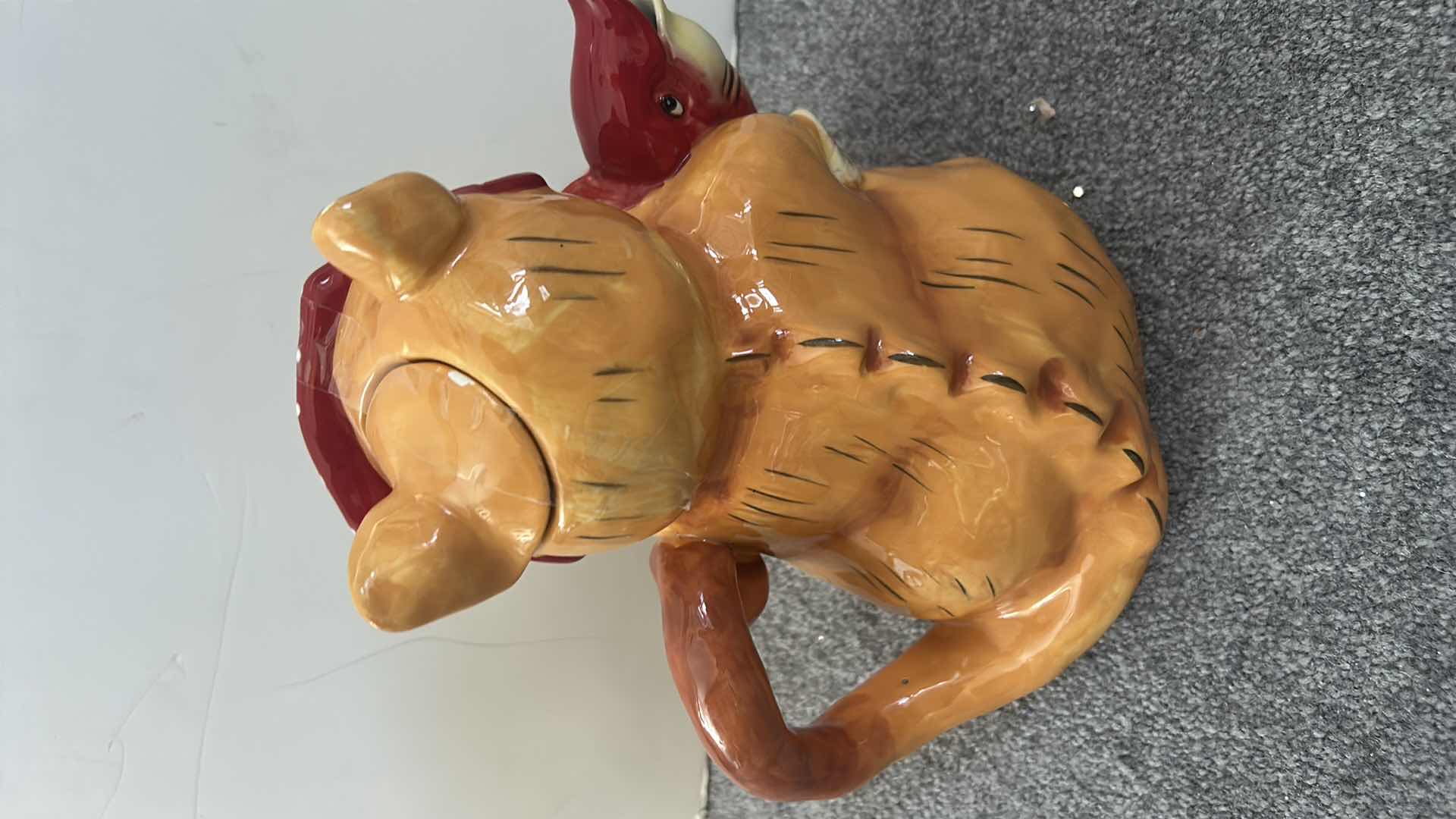 View 3 of BLUE SKY CLAYWORKS “CATCHING A FISH” CAT TEAPOT H9”