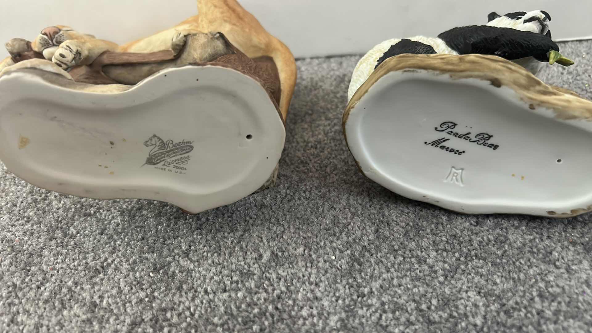 Photo 1 of BOEHM LIONESS AND PANDA FIGURINES H6”