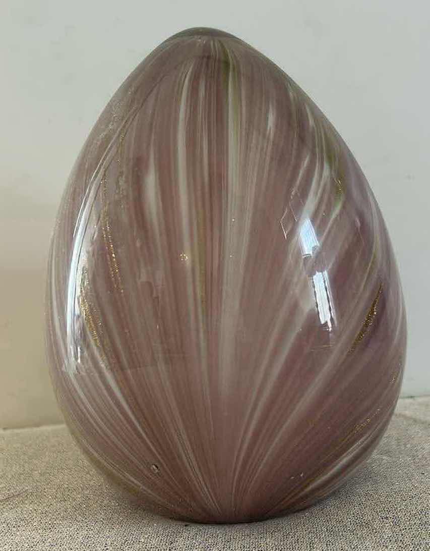 Photo 1 of HAND BLOWN ART GLASS EGG H9”