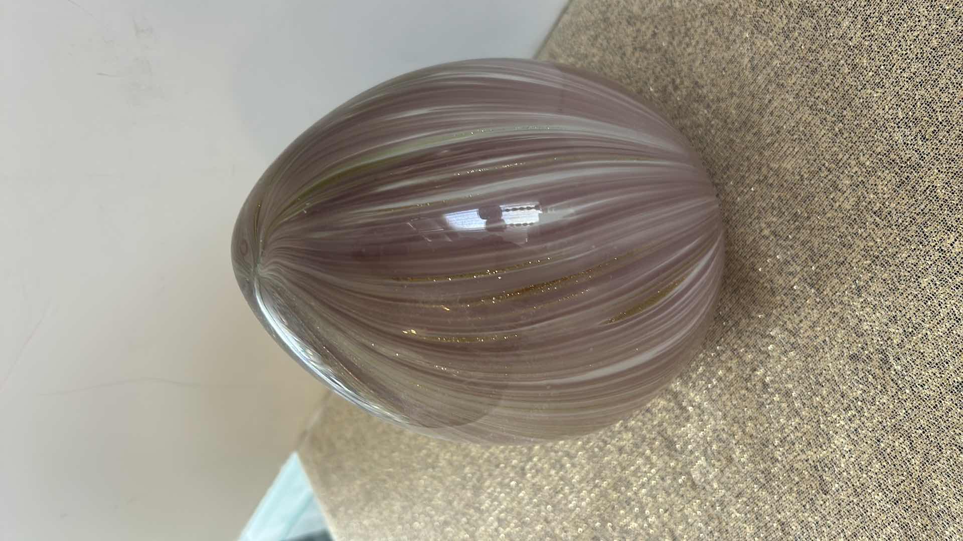 Photo 1 of HAND BLOWN ART GLASS EGG H9”