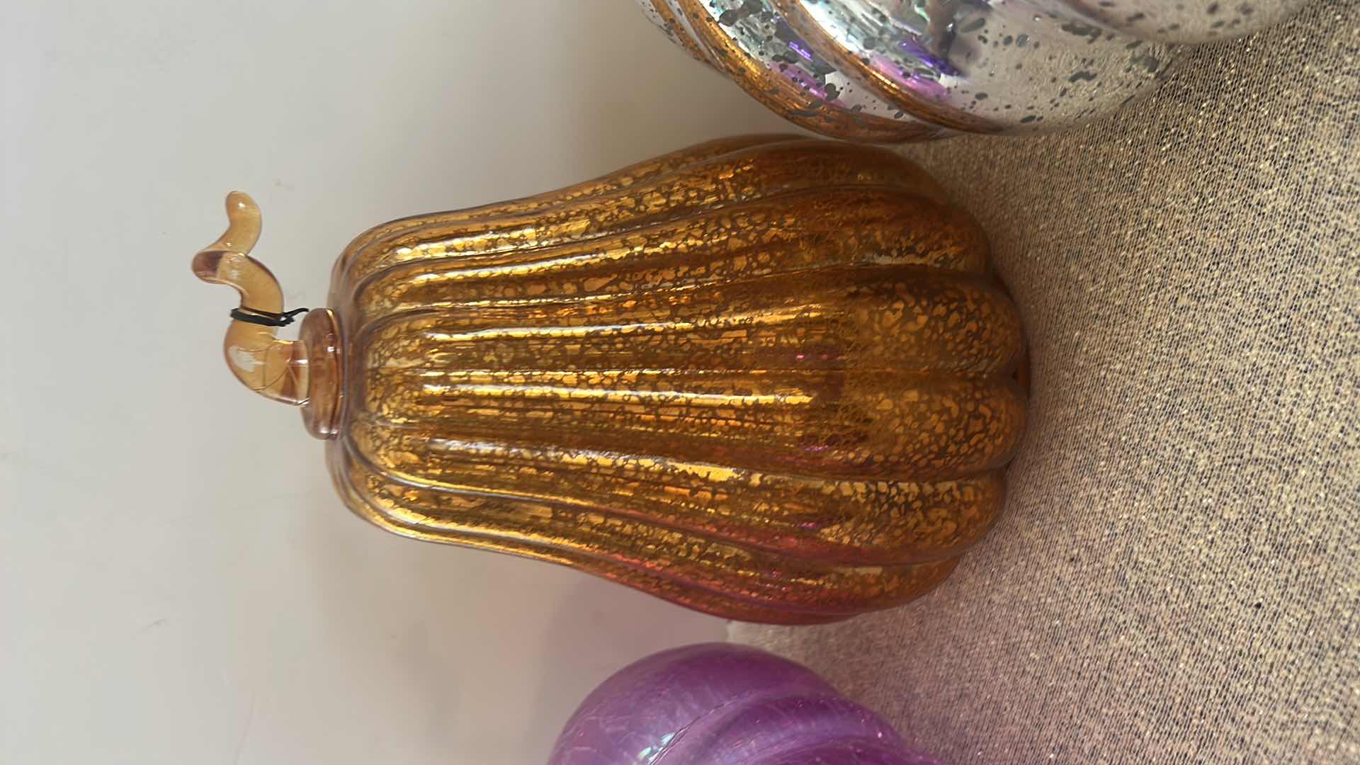 Photo 1 of FOUR COLORFUL PUMPKINS, TALLEST 9”