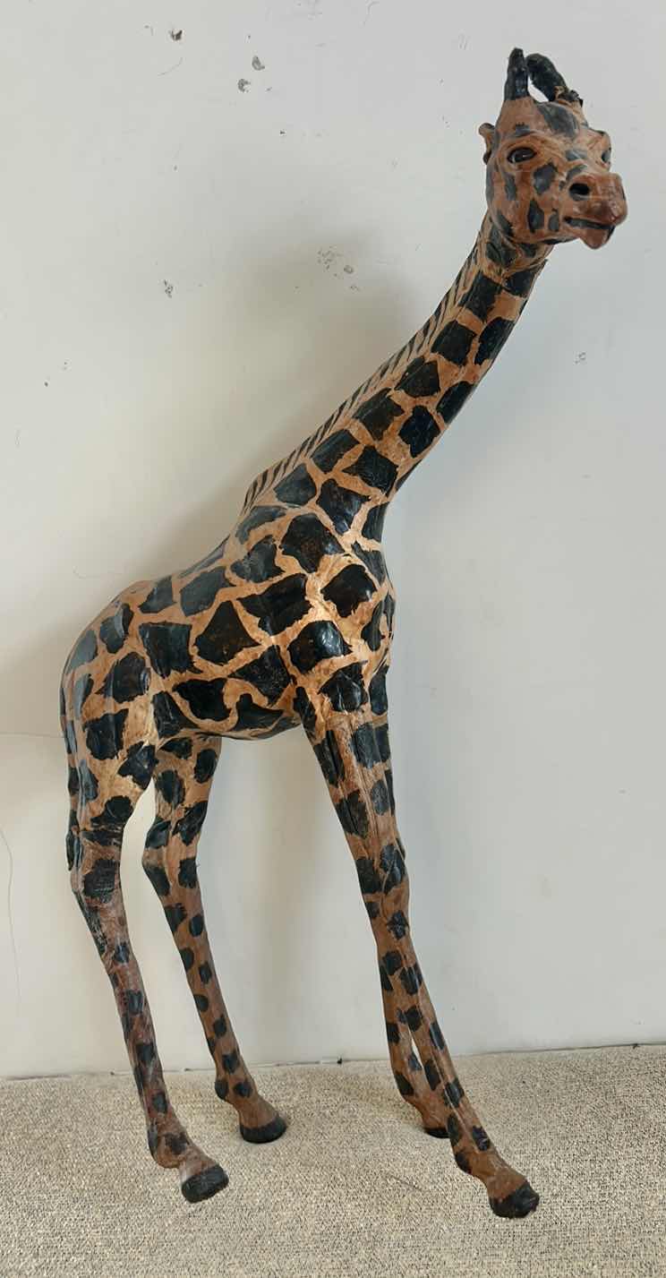 Photo 1 of WOODEN GIRAFFE FIGURINE H17”