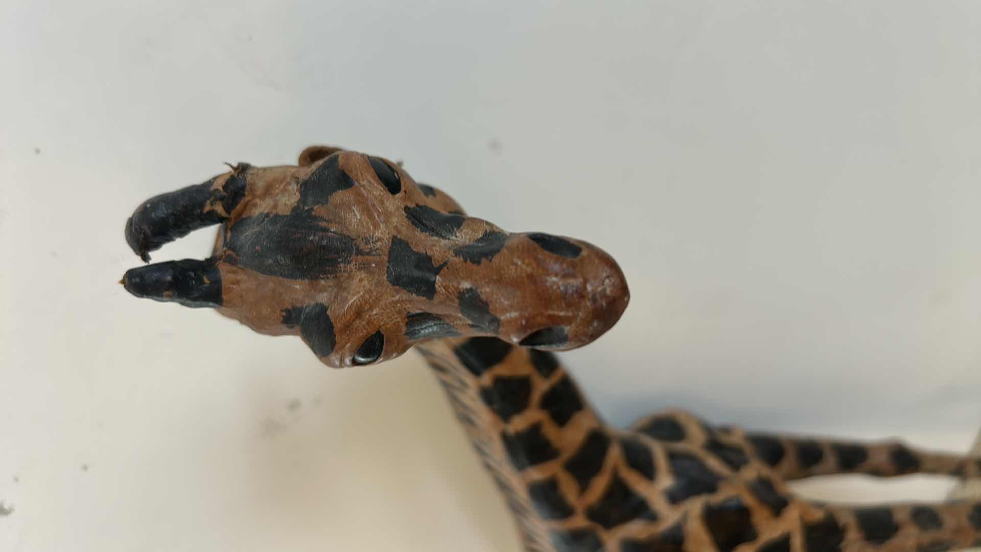 Photo 1 of WOODEN GIRAFFE FIGURINE H17”