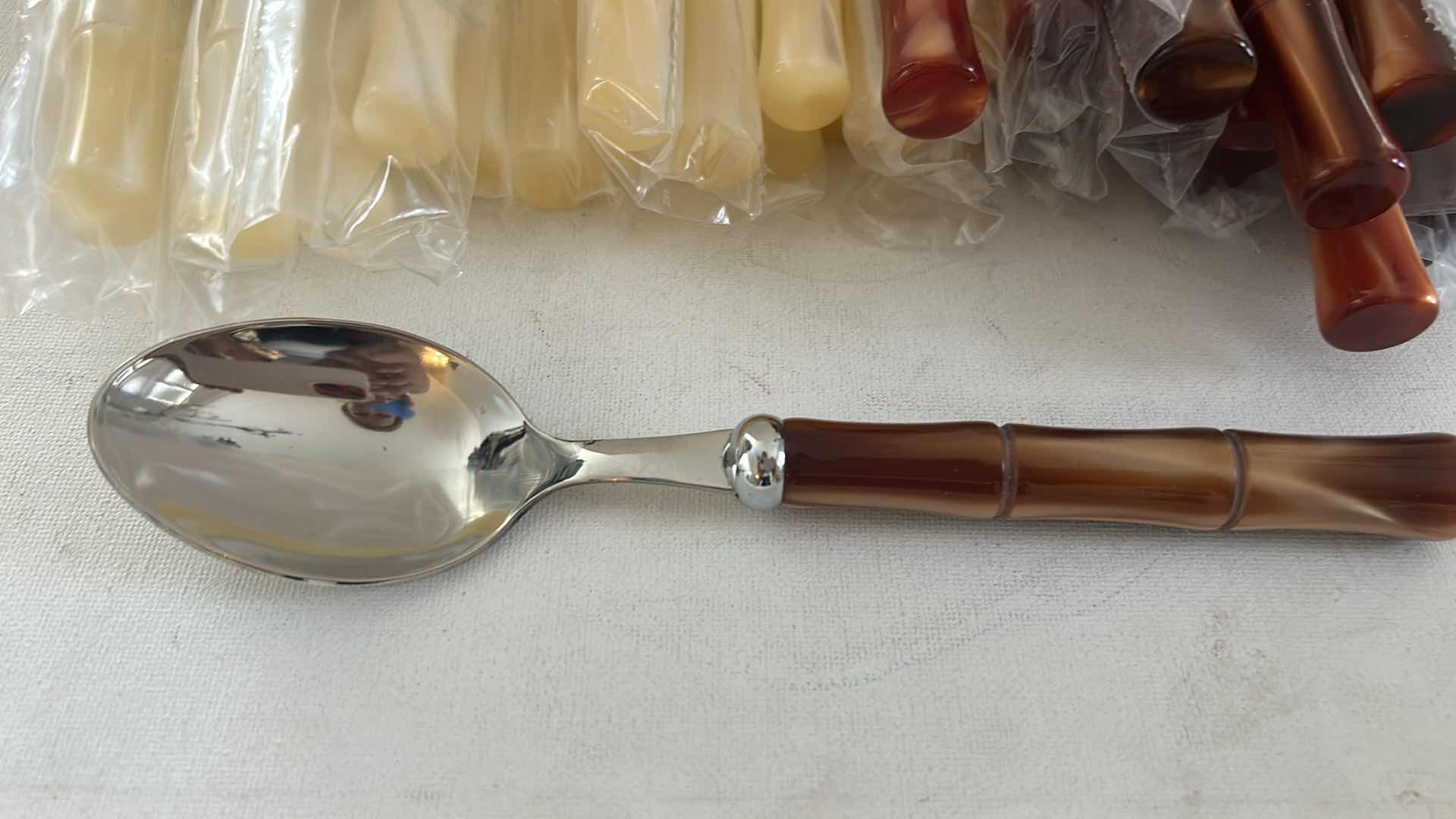 Photo 1 of 40 PC - RIVADOSSI SANDRO BAMBOO STAINLESS STEEL CUTLERY