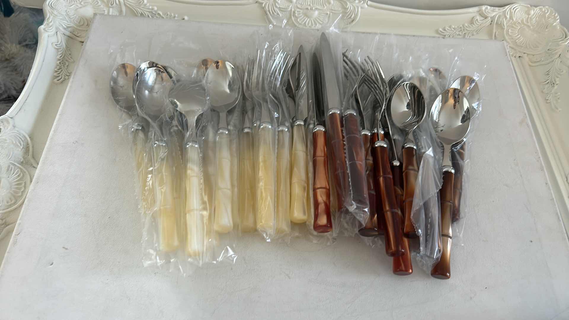 Photo 1 of 40 PC - RIVADOSSI SANDRO BAMBOO STAINLESS STEEL CUTLERY