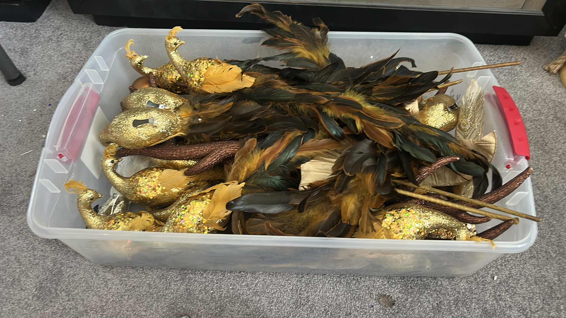 Photo 1 of TOTE FULL OF 23” CLIP ON PEACOCKS AND MORE