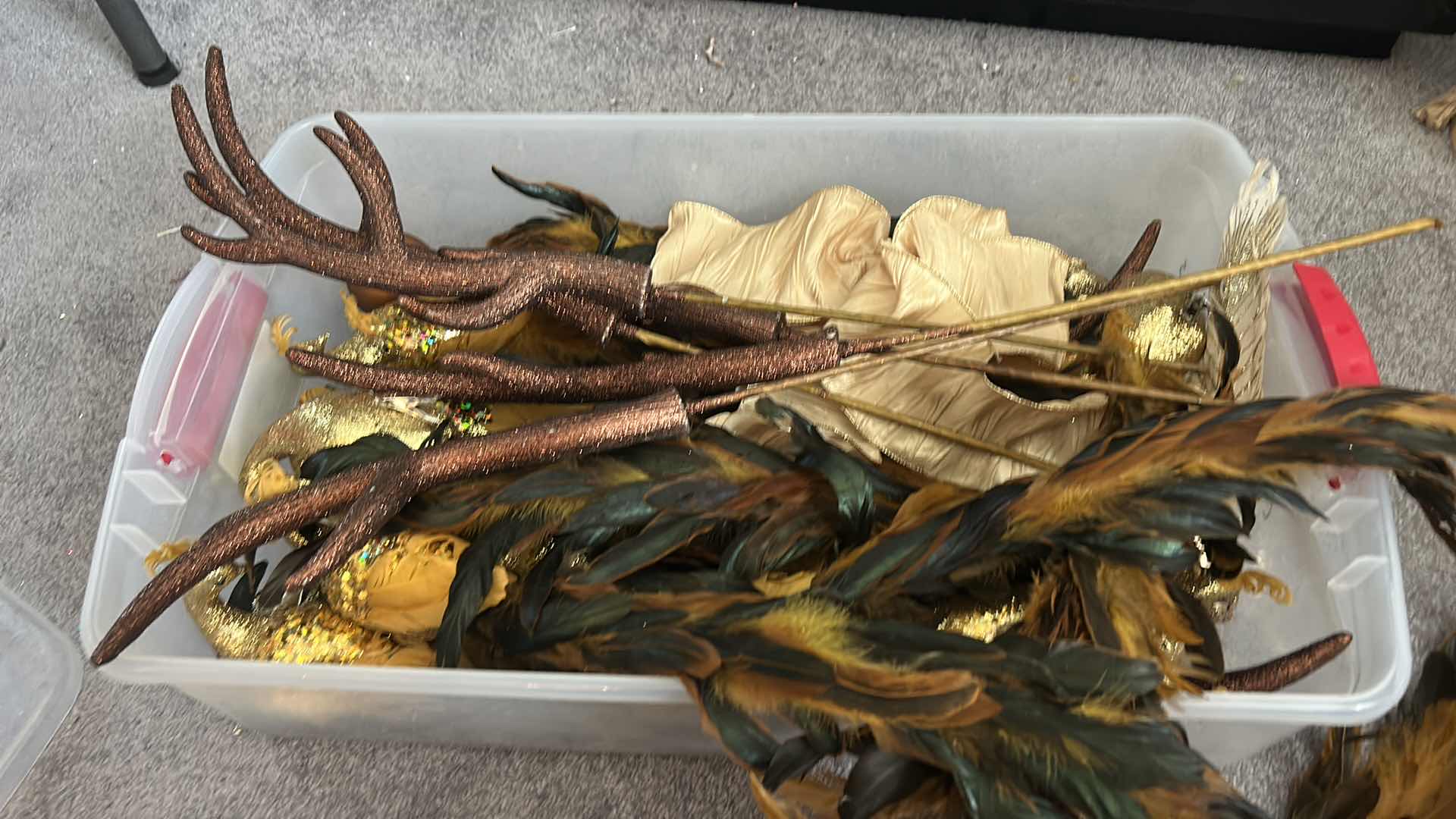 Photo 1 of TOTE FULL OF 23” CLIP ON PEACOCKS AND MORE