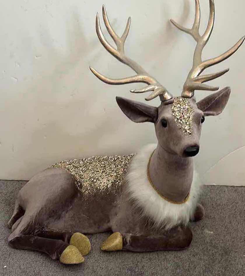 Photo 1 of VELVET FOAM SITTING REINDEER DECOR  H24”