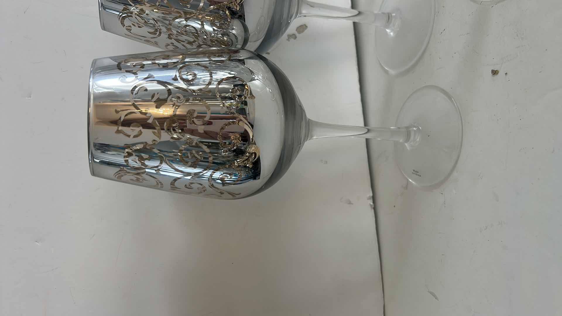 Photo 1 of 6 SILVER SPARKLE GLASS STEMWARE