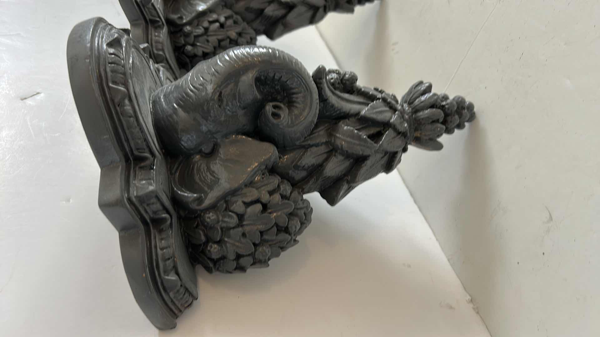 Photo 1 of VINTAGE BLACK ELEPHANT AND GRAPE WALL SCONCES H12”