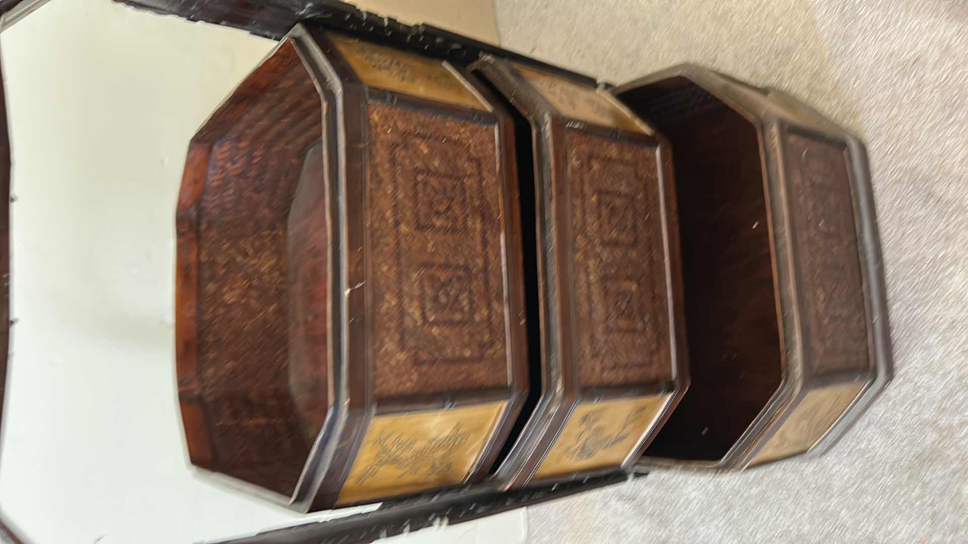 Photo 1 of VINTAGE TIERED CHINESE WEDDING BASKET H30”