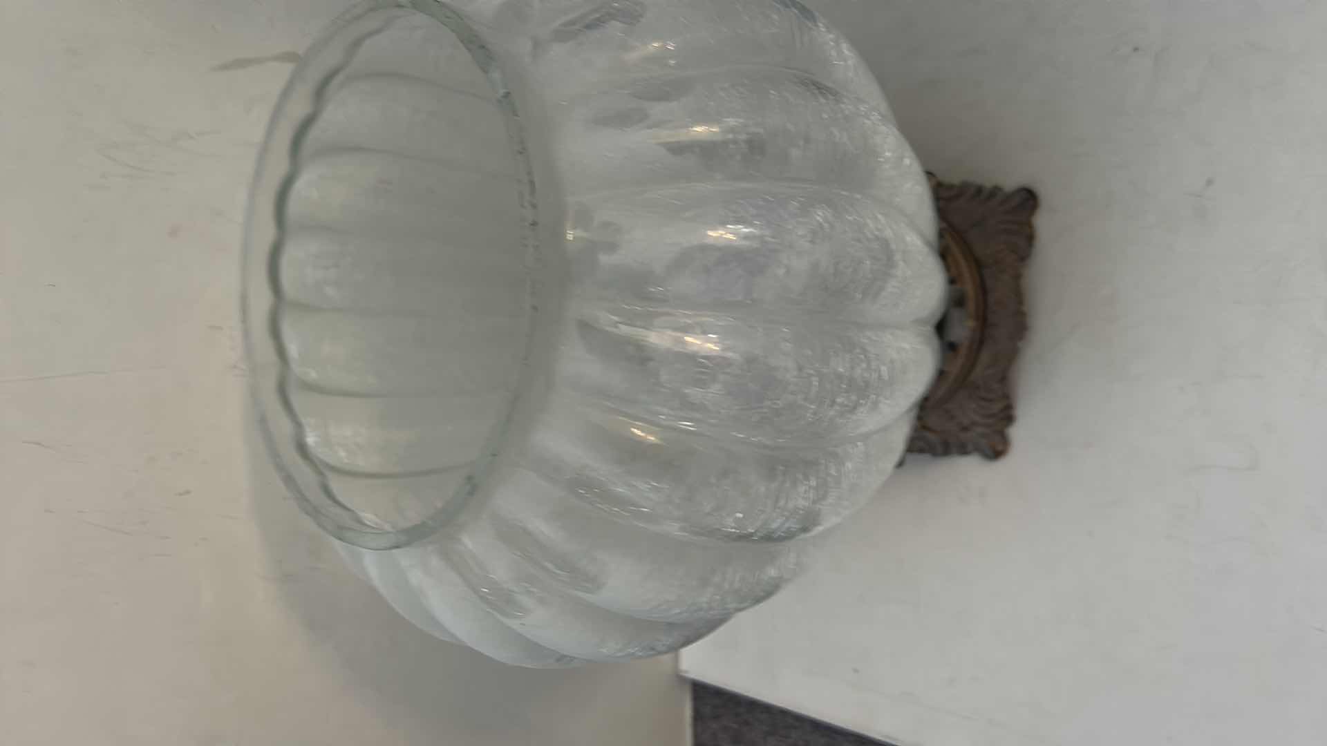 Photo 1 of LARGE HEAVY CRACKLE GLASS VASE H15”