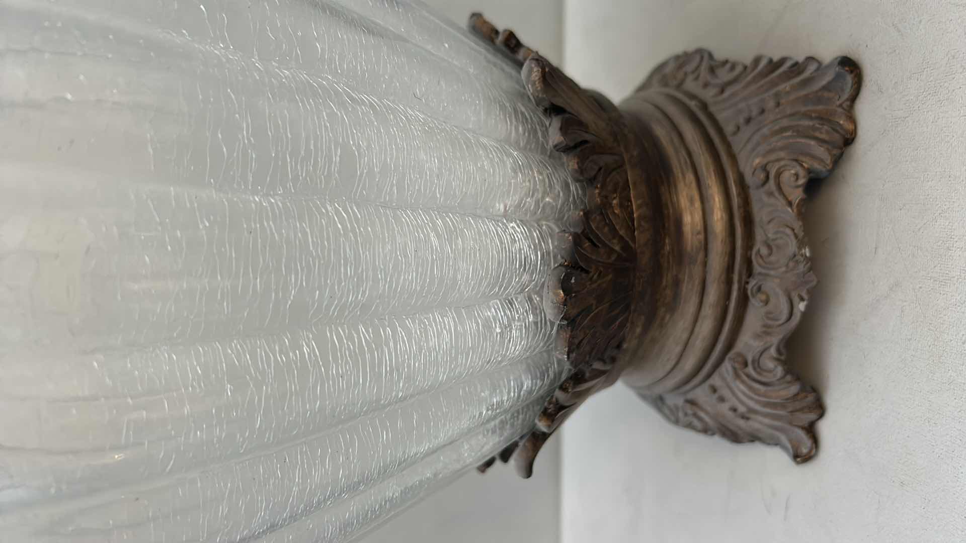 Photo 1 of LARGE HEAVY CRACKLE GLASS VASE H15”