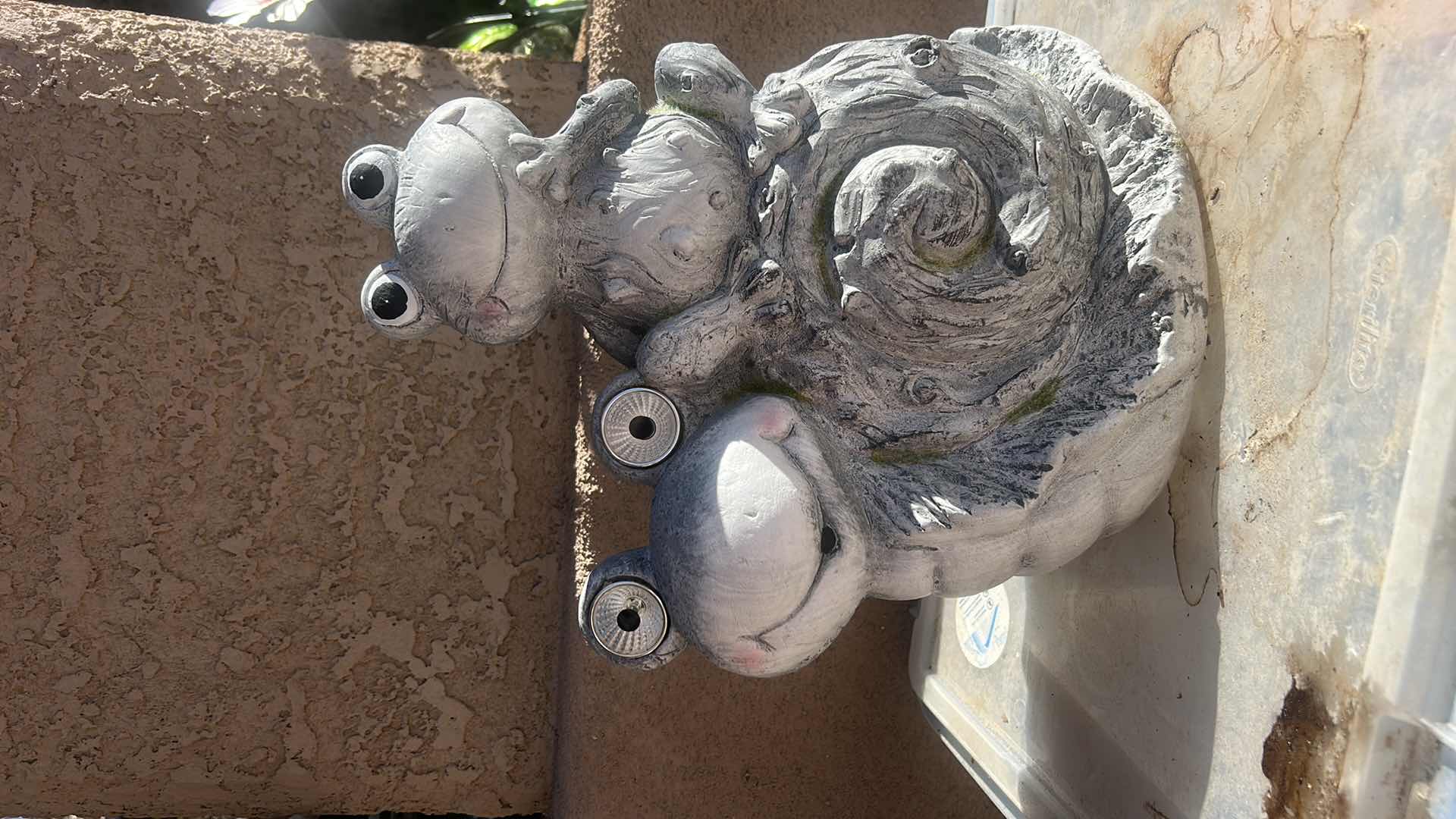 Photo 1 of PLASTER, FROG AND SNAIL STATUE 14.5”