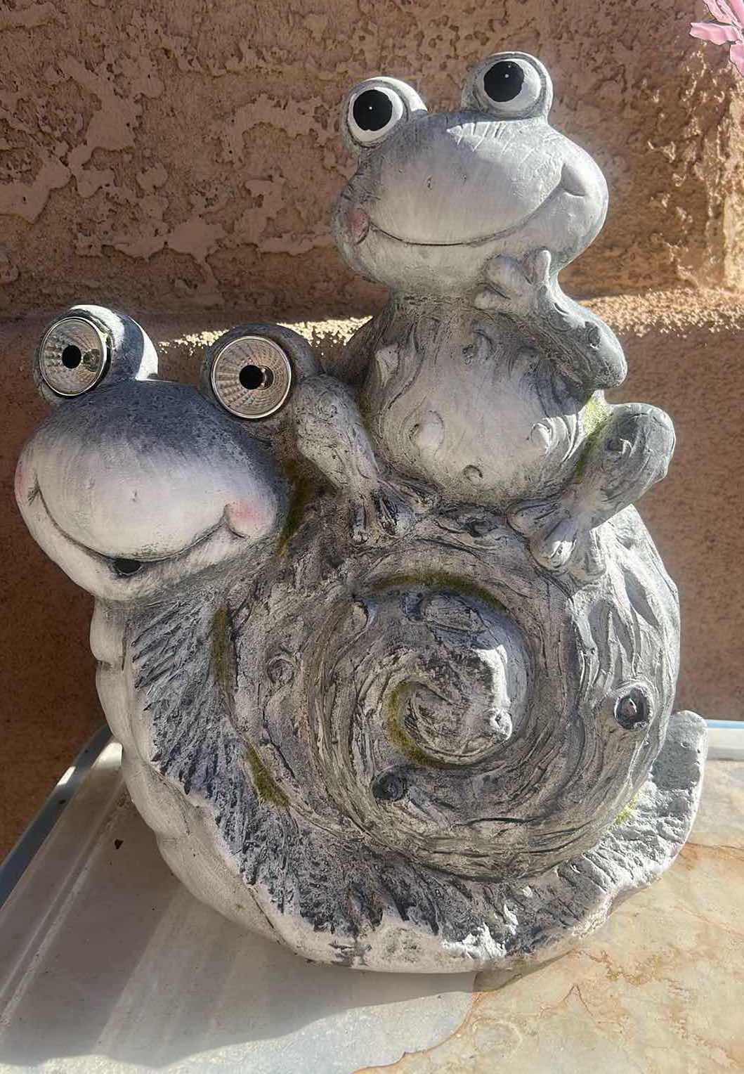Photo 1 of PLASTER, FROG AND SNAIL STATUE 14.5”