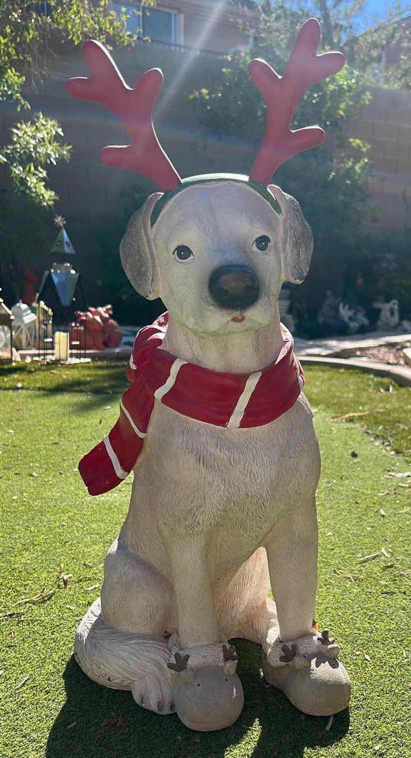 Photo 1 of CHRISTMAS DOG FIGURINE OUTDOOR DECOR H24”
