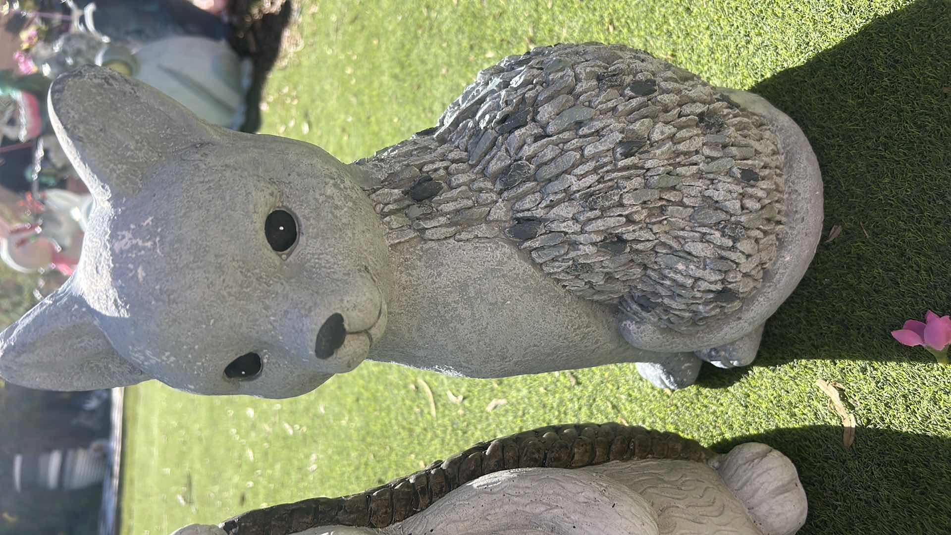 Photo 1 of OUTDOOR DECOR - HEDGEHOG & FOX FIGURINES ( TALLEST H 15”)