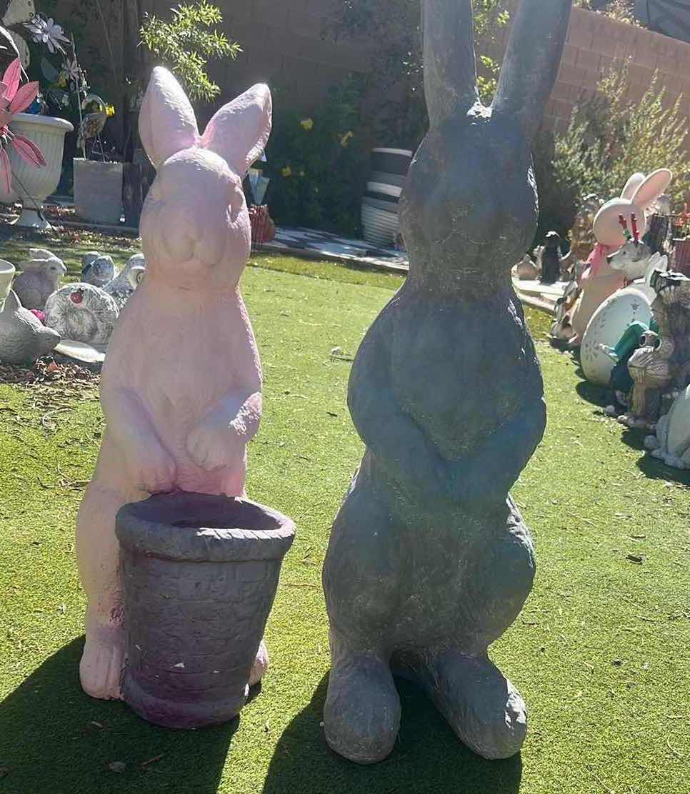Photo 1 of LARGE RABBIT OUTDOOR DECOR STATUES (TALLEST H36”)
