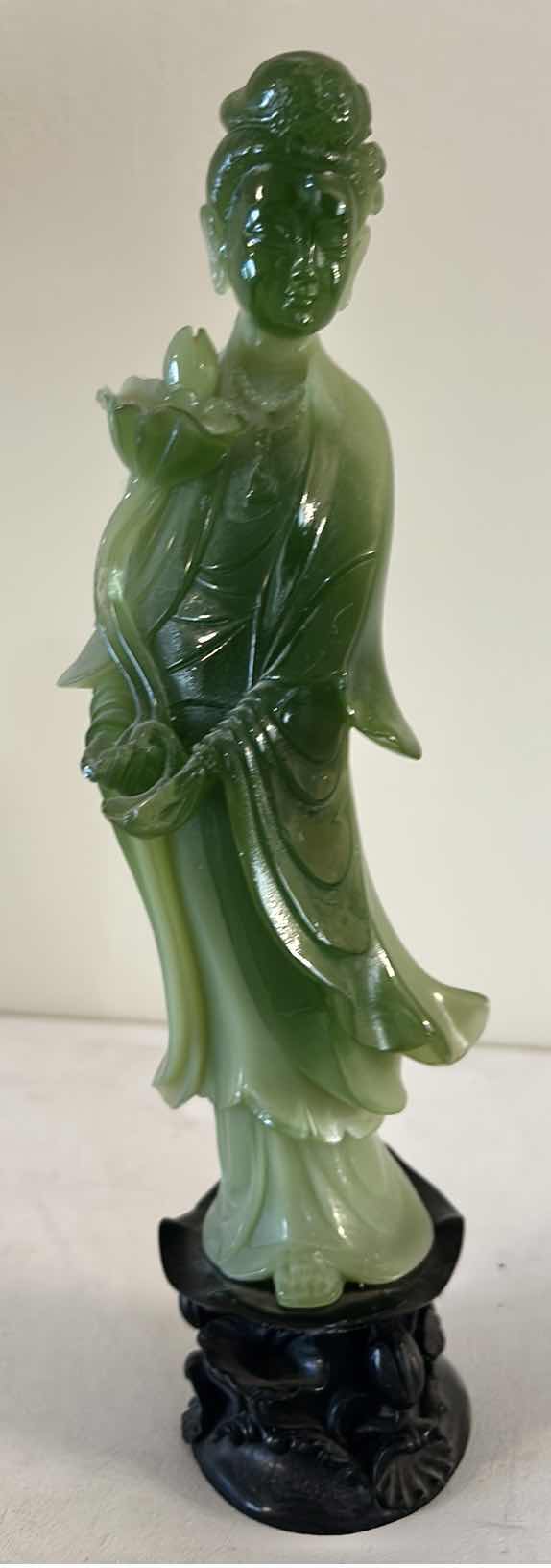 Photo 1 of GREEN JADEITE RESIN FIGURINE H12”
