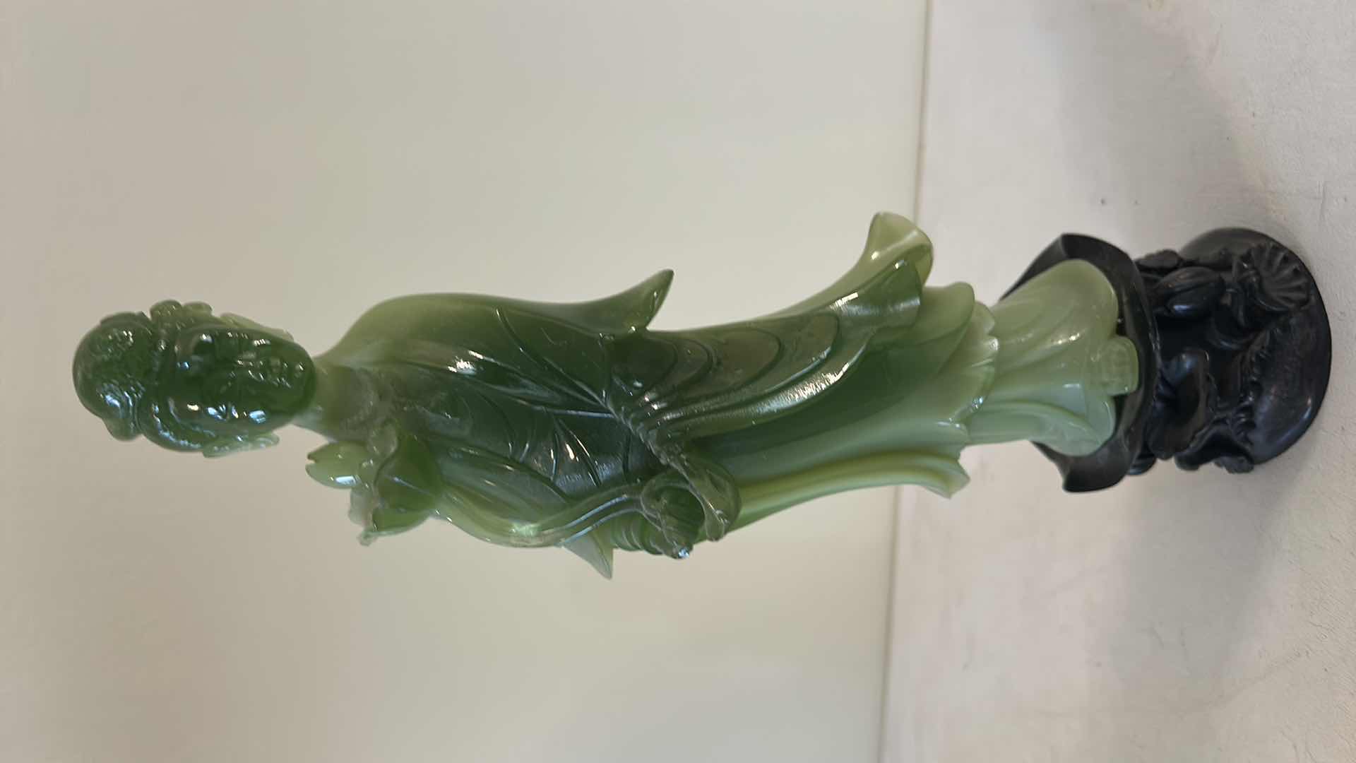 Photo 1 of GREEN JADEITE RESIN FIGURINE H12”