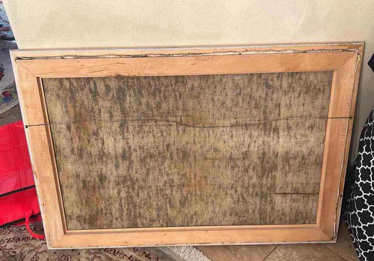 Photo 1 of FRAMED ORIGINAL 1969 OIL PAINTING ON CANVAS BY ROMEO BORJA ENRIQUEZ, “THE COCK FIGHT” ARTWORK,  36 1/2“ x H24 1/2“