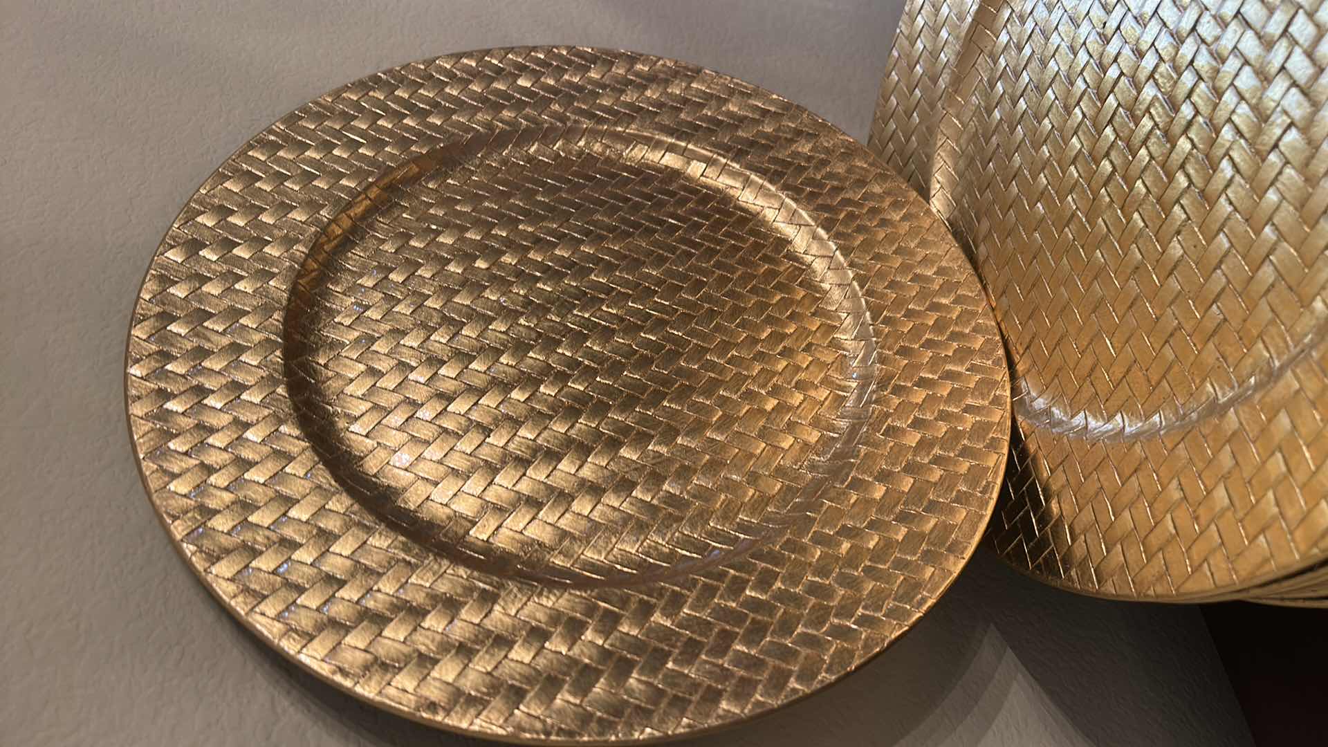 Photo 1 of 12 GOLD TONE PLATE CHARGERS