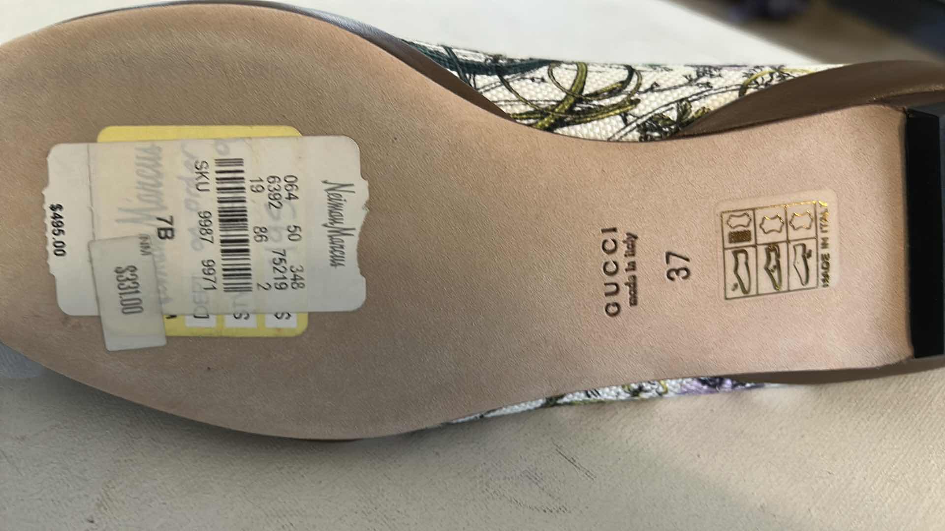 Photo 1 of GUCCI FLORA PRINT CANVAS HORSE BIT BALLET FLATS SIZE 7