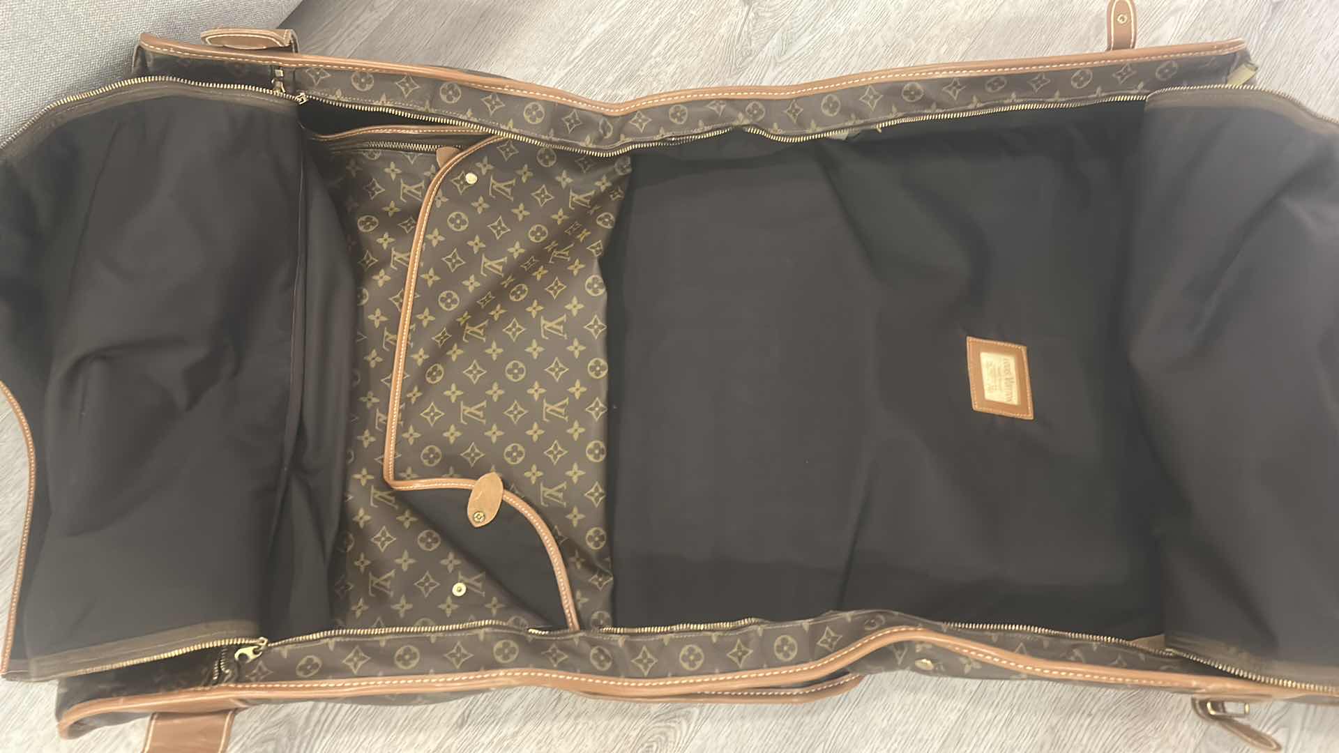 Photo 1 of AUTHENTIC LOUIS VUITTON: VINTAGE MONOGRAM CANVAS LARGE FOLDING GARMENT BAG SUITCASE LUGGAGE