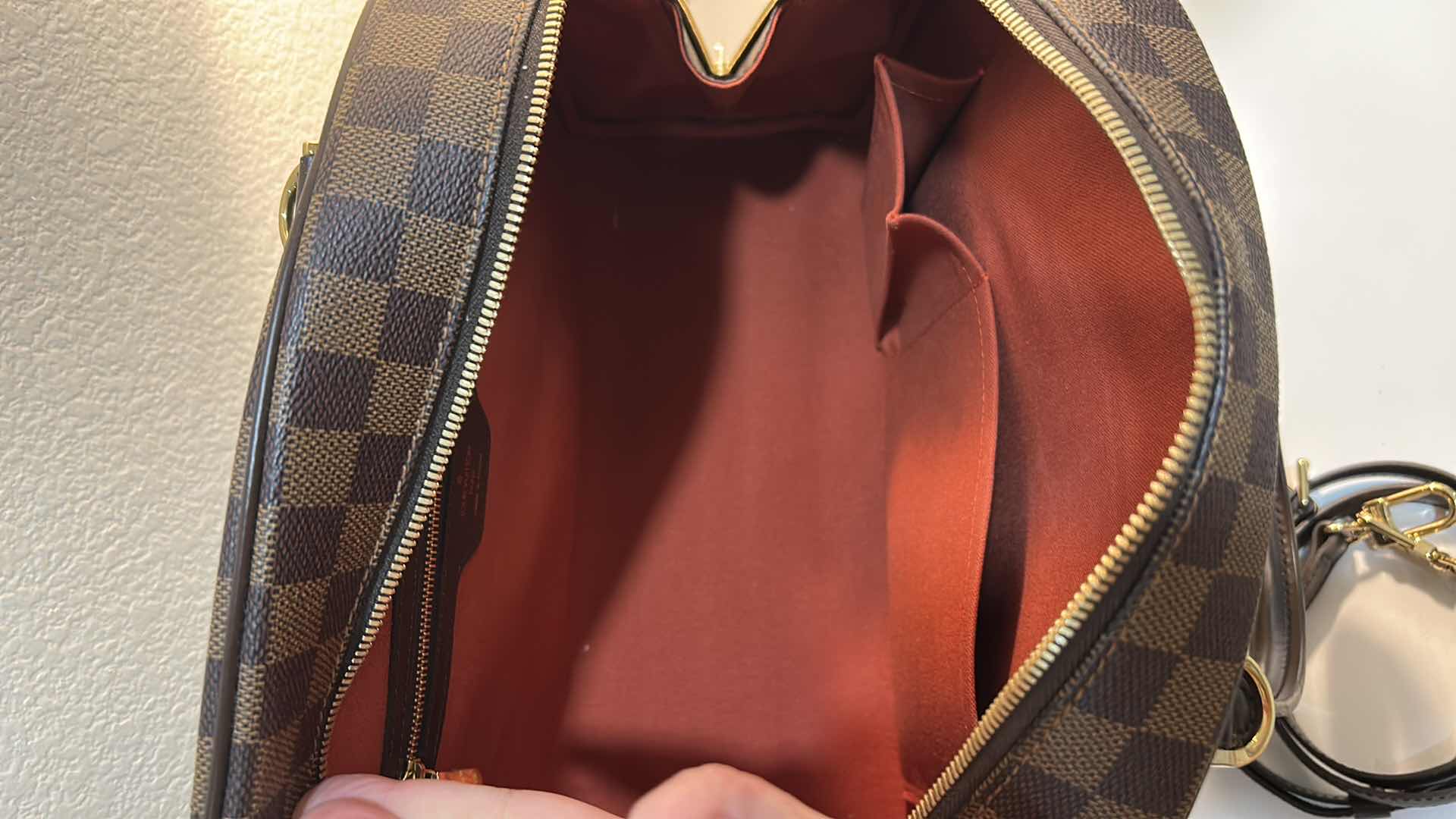 Photo 1 of AUTHENTICATED LOUIS VUITTON: DAMIER EBENE NOLITA BAG