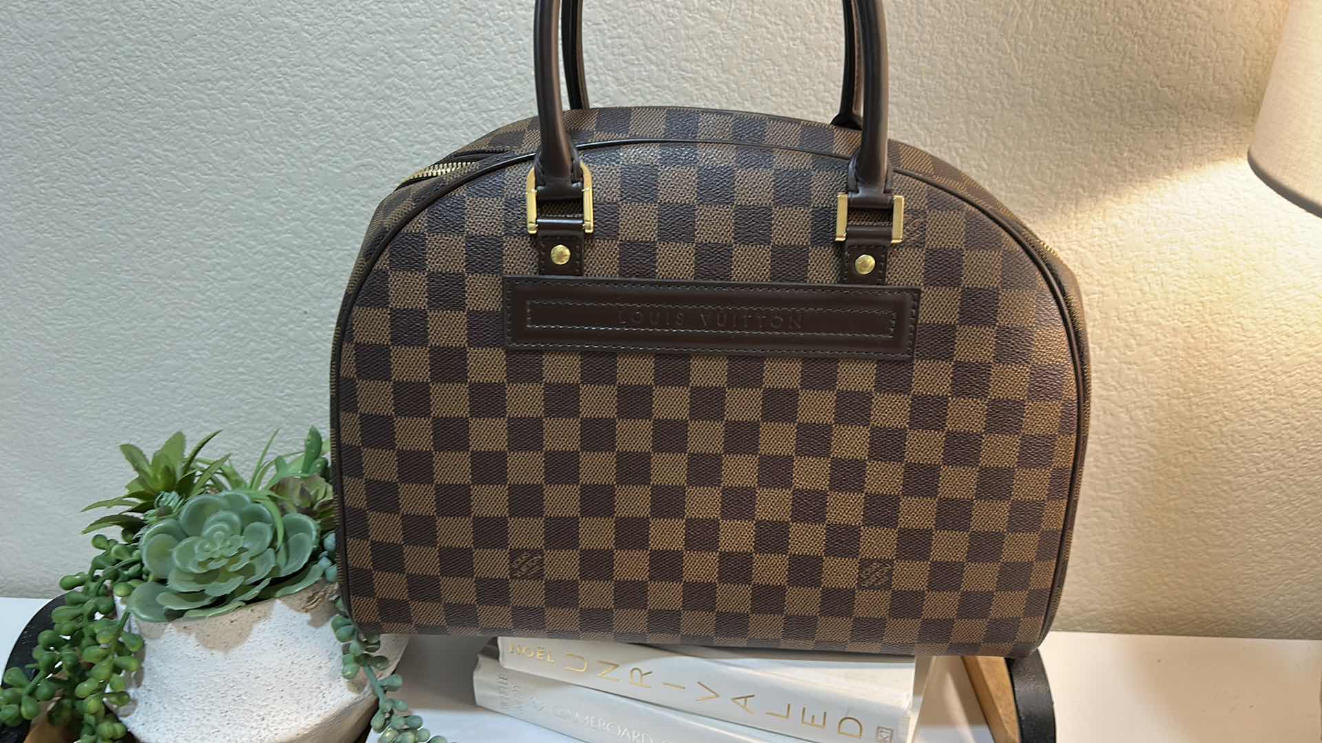 Photo 1 of AUTHENTICATED LOUIS VUITTON: DAMIER EBENE NOLITA BAG